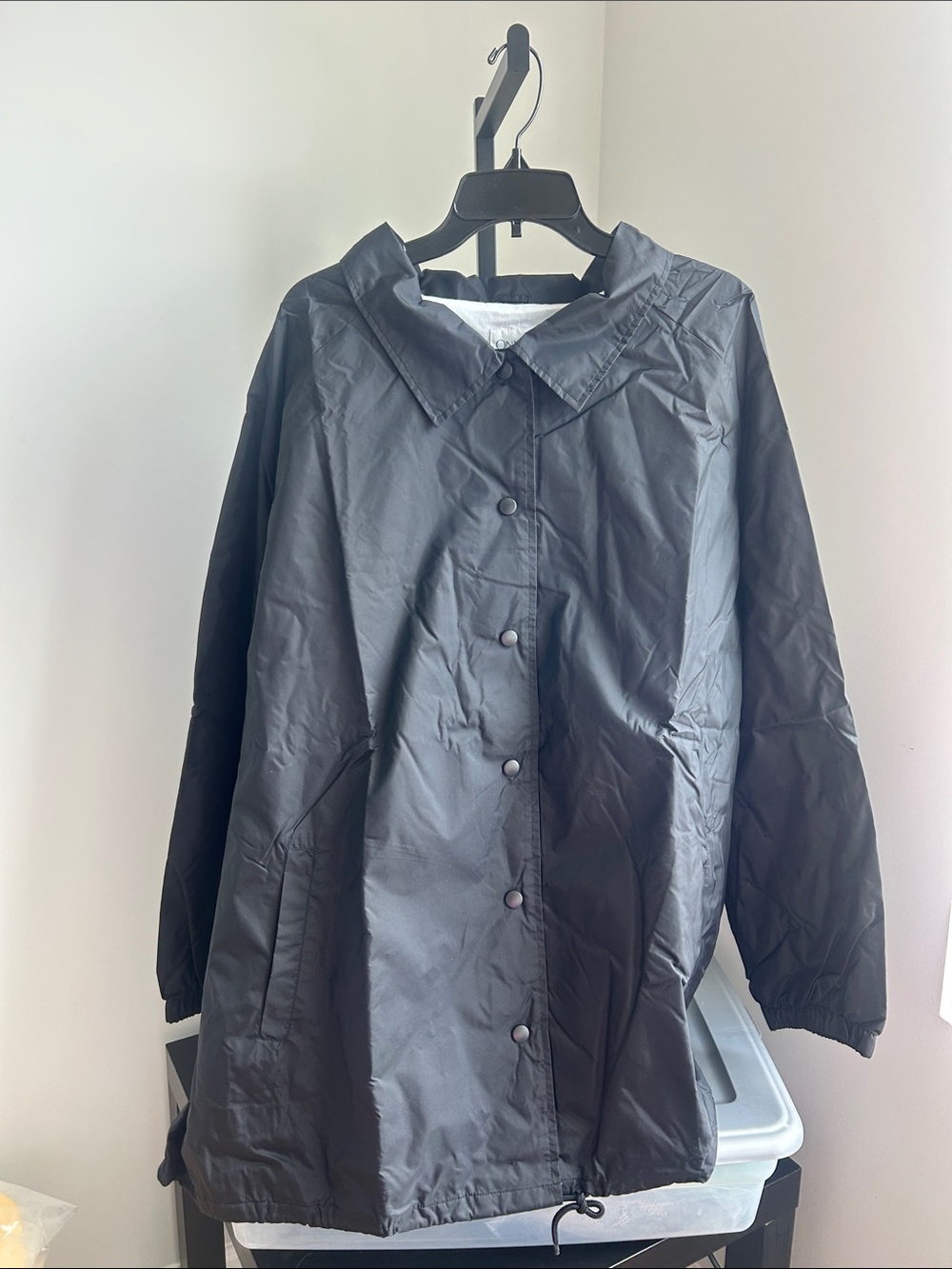 NWT- Only Necessities Black Lightweight lined windbreaker Jacket. Size 5x